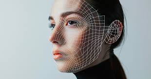 Frau seitlich mit Face-Mesh